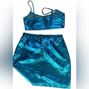 Metallic Crop Cami Top & Skirt Set